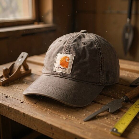 Carhartt Logo Mesh Trucker Hat Cap Snapback Mesh Back Gray Adjustable - Picture 1 of 7